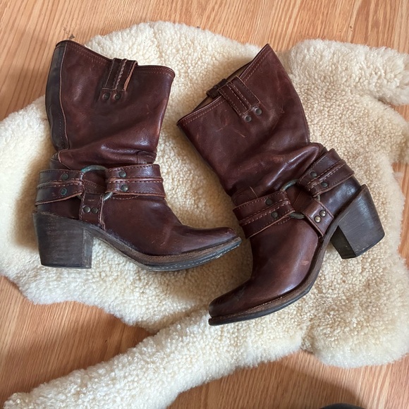 Frye Shoes - Frye Carmen Harness Short Motorcycle Boots